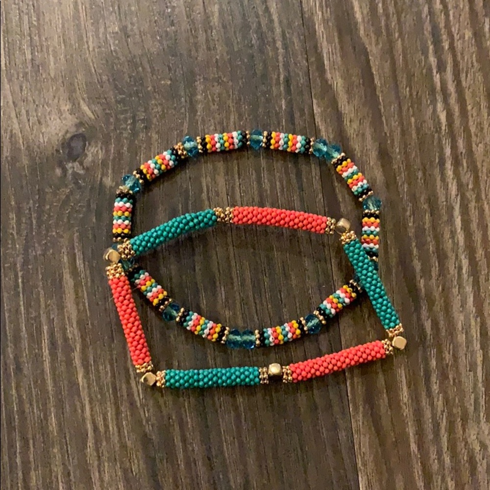 3/$15 Two Multicolored Beaded Bracelets